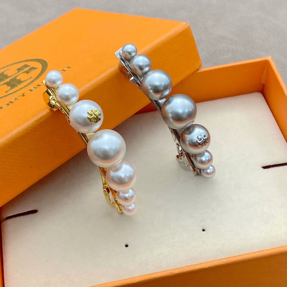 Tory Burch Faux Pearl Hair Clips Side Clip Duckbill Barrette
